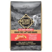 Nature's Recipe Sans Grains Nourriture pour Chiens Naturelle Recette au Saumon, aux Patates Douces et à la Citrouille 1,8kg-5,4kg