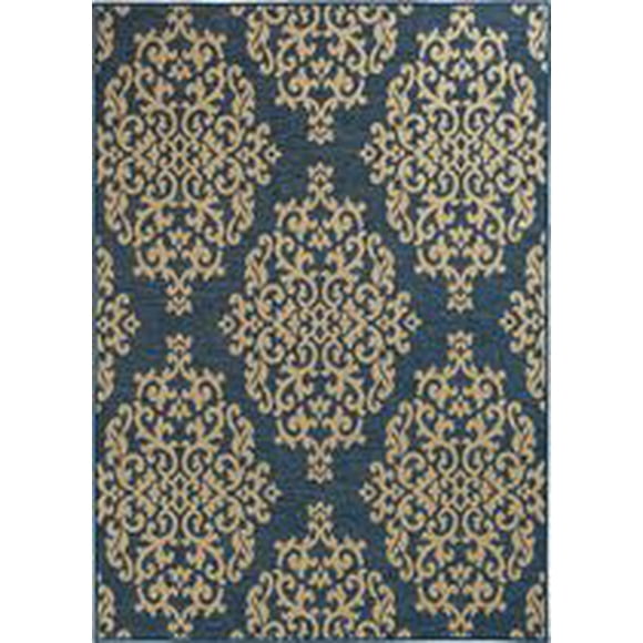 Smithleighs Cobalt Blue and Cream Woven Area Rug