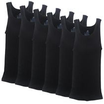 Hanes Men's Tagless Tanks - Comfort Soft, Black - 6-Pack