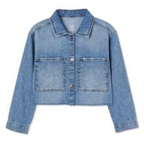 George Girls' Cropped Denim Jacket, Sizes 4-16
