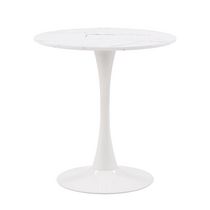 CorLiving Ivo 27.5" Round Bistro Table with Metal Pedestal Base