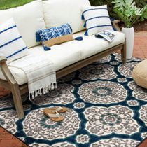 Tropiana Sapphire Blue and Ivory Woven Area Rug