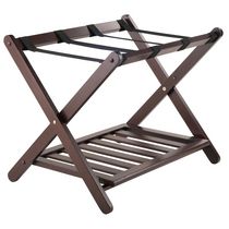 Winsome Remy Luggage Rack with Shelf in cappuccino finish