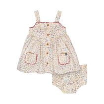 modern moments™ by Gerber® - 2pc Dress + Diaper Cover - Beige Floral, Sizes: 0 to 24 months