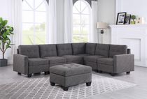 Alero Sectional with Ottoman, Grey