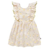 modern moments™ by Gerber® - Ruffle Dress - Beige Lemons, Ruffled shoulders with V-back