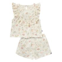 modern moments™ by Gerber®™ - Rounded Ruffle Top + Shorts Set - Ivory, Sizes: 12 months to 5T