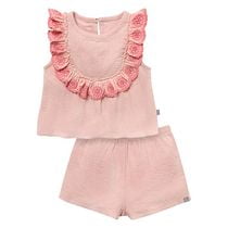 modern moments™ by Gerber®™ - Eyelet Ruffle Top + Shorts Set - Rose, Sizes: 12 months to 5T