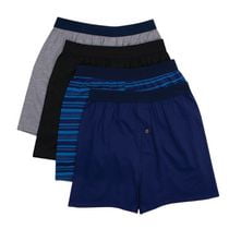 Hanes Men's ComfortSoft Knit Boxer Underwear, 4-Pack, Assorted Colors