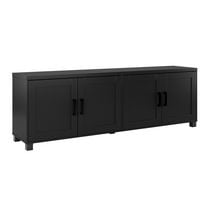 Meuble TV contemporain avec rangement fermé CorLiving Virlomi pour téléviseurs jusqu'à 85" - Meuble TV contemporain pour salon, grande console multimédia, centre de divertissement, console TV moderne