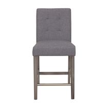 CorLiving Leila 24.75" Counter Height Polyester Upholstered Barstool with Wood Legs