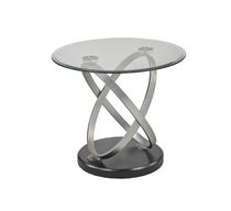 Coastal End Table, Silver/Black