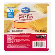 Tranches de fromage cheddar fort Great Value