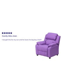 Deluxe Padded Contemporary Lavender Vinyl Kids Recliner with