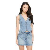 No Boundaries Women's Denim Vest, Sizes XS-XXL