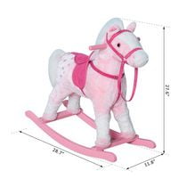 qaba kids plush toy spring horse bouncing rocker with realistic sounds