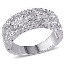 Miabella 1/10 Carat T.W. Diamond Sterling Silver Vintage Ring