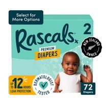 Rascals Premium Diapers, Preemie to Size 7