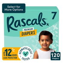 Rascals Premium Diapers -  Super Value Pack, Size 3-7