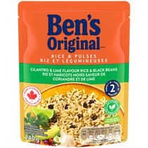 Riz et haricots noirs à saveur de coriandre et de lime Rice & Pulses de marque Ben's Original, 240 g