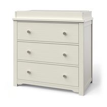 Forever Eclectic Harmony 3-Drawer Dresser with Changing Table Topper, Brushed Cotton
