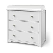 Forever Eclectic Harmony 3-Drawer Dresser with Changing Table Topper, Matte White