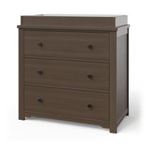 Forever Eclectic Harmony 3-Drawer Dresser with Changing Table Topper, Brushed Truffle