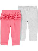 Emballage de 2 Fille pantalons Child of Mine made by Carter’s - Gris/Rose