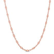 Collier chaîne station de perlée de Miabella en argent sterling plaqué en or rose 18K