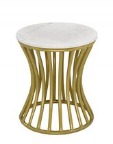 Chelsea Accent Table, White/Gold