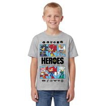 T-shirt à Graphique Gris pour Garçons Sonic le Hérisson x DC Batman Heroes Working Together -Exclusivité en Ligne