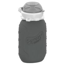 Squeasy Gear Snacker Baby Infant Toddler Spill Proof Silicone Reusable Food Pouch 6oz - Grey