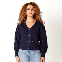 DV Cardigan boutonné à col en V