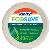 Hefty EcoSave® Assiettes à Lunch en Carton Assiette jetable compostable