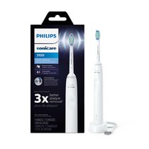Brosse à dents électrique Philips Sonicare 3100, brosse à dents électrique rechargeable avec capteur de pression, blanc, HX3681/03
