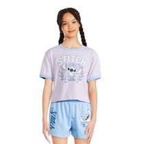 Disney Girls' Stitch Ringer Tee, Sizes XS-XL