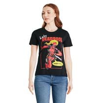 T-shirt avec imprimé graphique Deadpool Marvel pour femmes