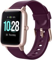 Letsfit ID205L Montre intelligente & bracelet d'activité physique avec moniteur de fréquence cardiaque - Violet / Or Rose