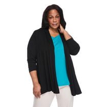 Cardigan avec motif en cascade Karen Scott Plus pour femmes