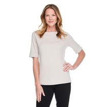 Karen Scott Women's Elbow-Sleeve Top