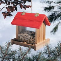 North States Red Roof Hanging Birdfeeder - Red/Natural | Walmart Canada