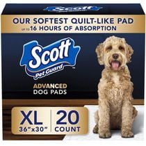 Scott Pet Guard Advanced Dog Pads - Dog Training Pee Pads for Puppies, Medium & Large Dogs - Up to 16 Hour Absorbency with odour Control - Softest Quilted Dog Pee Pads - XL - 30" x 36" - 40 Pack