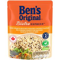 Riz à grains longs et riz sauvage à saveur de poulet rôti Bistro Express de marque Ben's Original, 250 g