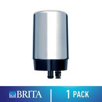 Filtre Brita chromé pour système de filtration sur robinet en blanc