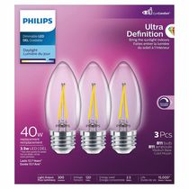 Philips DEL Ultra Definition 40W ampoule B11 culot candelabre lumière du jour (paq de 3)