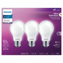 Philips DEL Ultra Definition 60W ampoule A19 Bright White (paq. de 3)