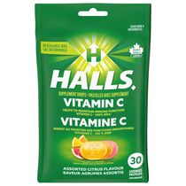Halls Vitamine C Agrumes Assortis, Sac De 30 Pastilles
