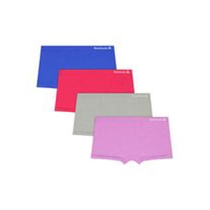 Reebok Girls’ Seamless Ribbed Boyshort Underwear, 4-Pack