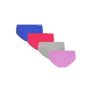 Reebok Girls’ Seamless Ribbed Hipster Underwear, 4-Pack