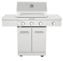 KitchenAid 3 Burner Propane Gas Grill in Stainless Steel with Ceramic Sear Side Burner
